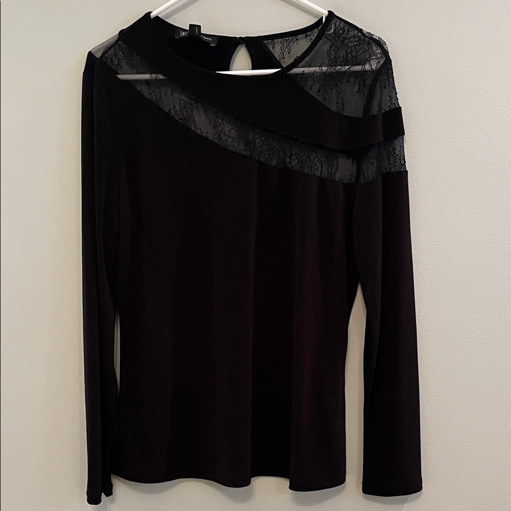 INC Elegant Black Lace Women's Top NWT